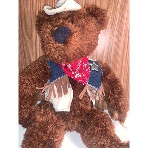 Douglas The Cuddle Toy: Cowboy Sheriff Dark Brown Bear